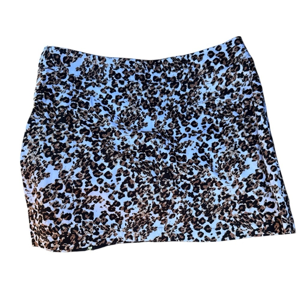Allyson Whitmore Leopard Golf Skort Sz 12 Animal Print Sport Skirt Zipper Detail - Picture 5 of 8